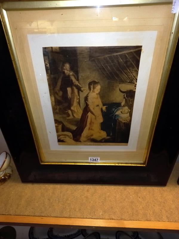 A framed & glazed print of the Nativity - Approximate length 65cm x width 53cm (COLLECT ONLY.) - Image 2 of 3