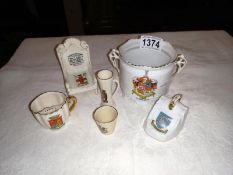 6 pieces of vintage crested china including small Mostosh cup