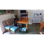 A Morris of Glasgow dining table & 2 chairs plus 4 Gordon Russell chairs