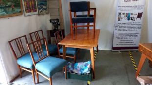A Morris of Glasgow dining table & 2 chairs plus 4 Gordon Russell chairs