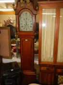 An oak cased Grandfather clock - Thos. Scott Gainsborough, COLLECT ONLY.