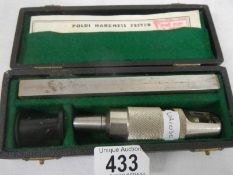 A cased Poldi hardness tester.
