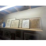 5 various size framed maps