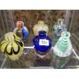 Six good glass bud vases.