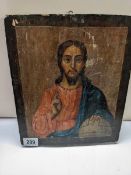 An 18th century Russian icon on board. 31 x 26 cm.