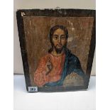 An 18th century Russian icon on board. 31 x 26 cm.
