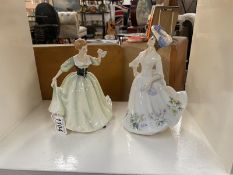 2 Royal Doulton figures Lily HN5000 and Adele HN2480