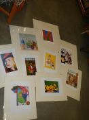 Collection of 9 pop art prints circa 1990s artist's include Robert Indiana (LOVE), David Hockney