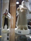 A 19th century Parian figure of John Wesley and one other.