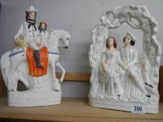 Two 19th century Staffordshire flat back figures.