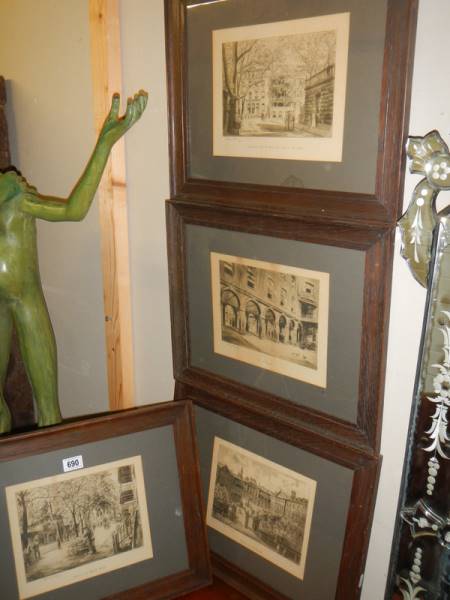 A set of four framed and glazed early 20th century engravings. - Image 6 of 6