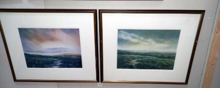 2 f/g prints of watercolours Highland/moorland scenes signed Ashley