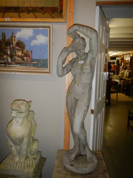 A nude female statue on pedestal. COLLECT ONLY. - Image 5 of 5