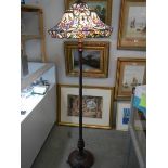 A standard lamp with Tiffany style shade in good condition, COLLECT ONLY.