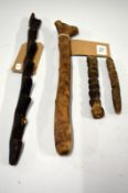 4 African Dogon spirit ladders & shrine objects, ex D.S. Campe Netherlands