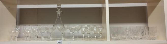 A decanter & quantity of glasses (COLLECT ONLY)