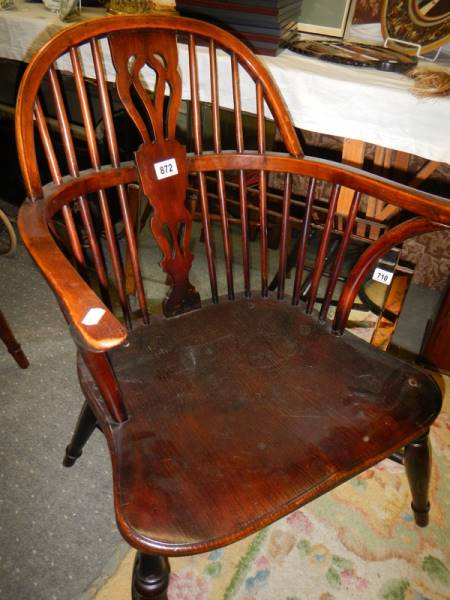 A 20th century Windsor chair with crinoline stretcher. COLLECT ONLY. - Image 2 of 2