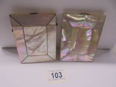 Two large panel mother of pearl card cases.