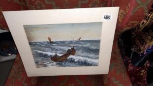 A watercolour nautical scene - dated 1904, signed but indistinct