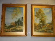 A pair of framed and glazed rural scene watercolours.