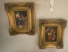 2 ormalu gilt framed pictures - 25cm x 30cm