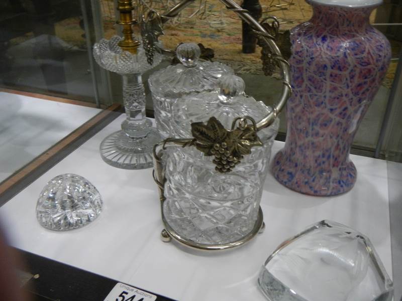 A mixed lot of glass ware including candlestick. - Image 3 of 3