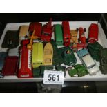A tray of play worn die cast models.