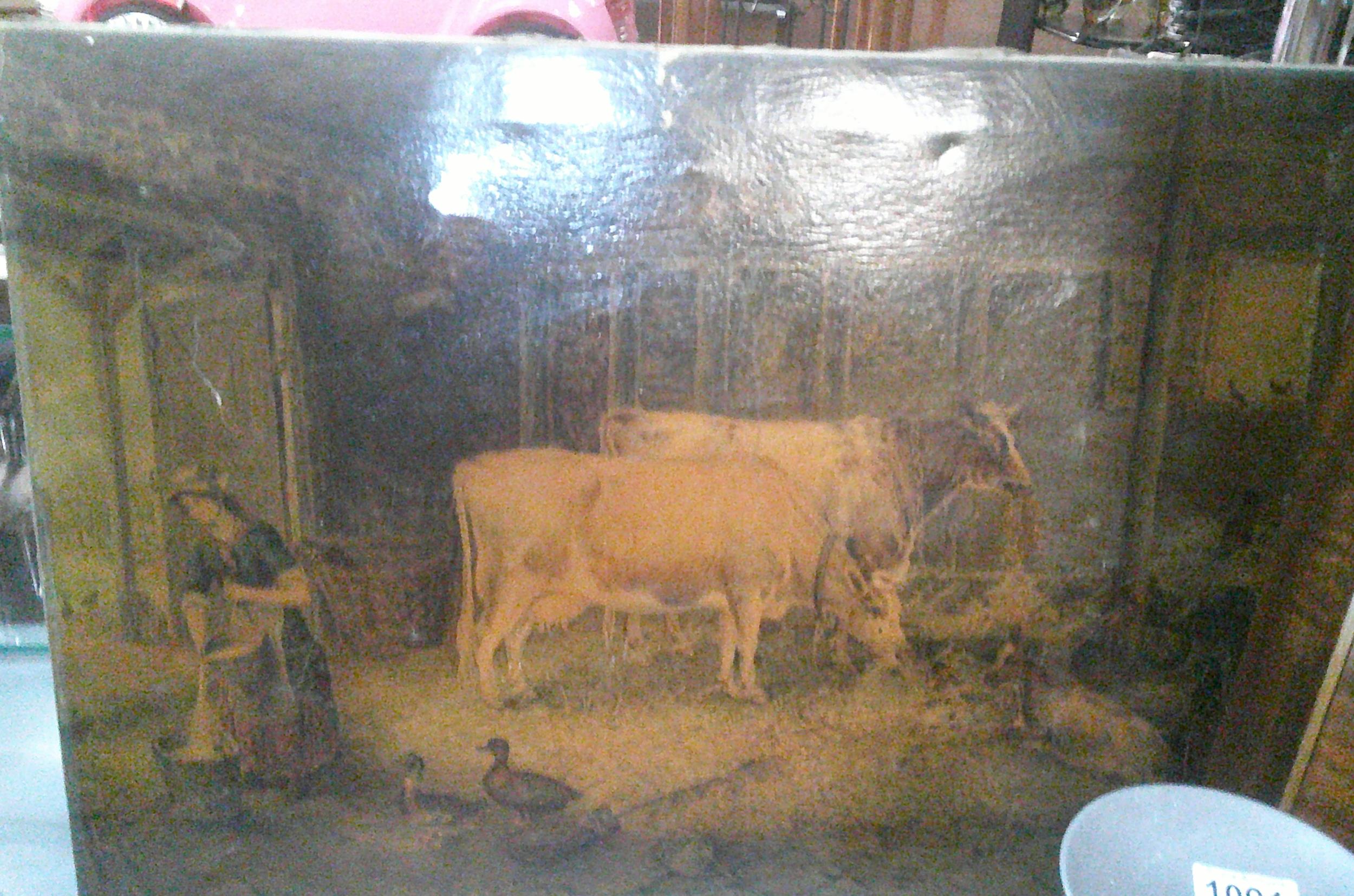 2 old canvas backed prints of farm animale 71x50cm - Image 3 of 3