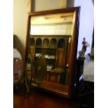 A mahogany framed bevel edged mirror.