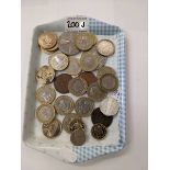 A mixed lot of unusual coins including 50p & £2 including Kew Gardens 50p, no date 20p etc.,