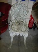 An old cast metal garden seat.