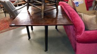 An Edwardian mahogany drop leaf dining table COLLECT ONLY.