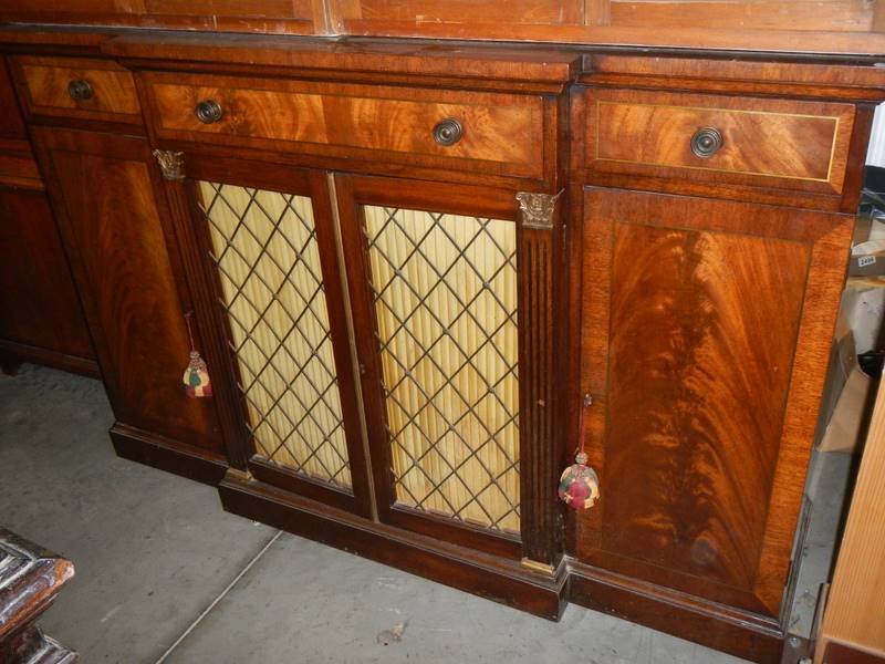 An early Victorian break front base with later added bookcase top. COLLECT ONLY. - Image 2 of 3