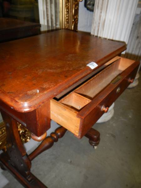 A Victorian mahogany work table. COLLECT ONLY. - Image 3 of 3