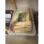 A box of space related newspapers