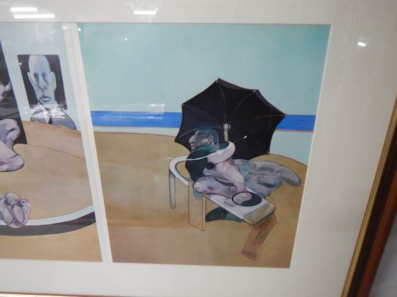 Francis Bacon (1909-1992) Triptych print (triple gatefold) published in 1976. Frame size approx - Image 3 of 3