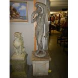 A nude female statue on pedestal. COLLECT ONLY.