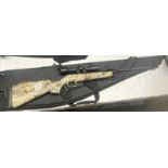A SMK B2 Camo Cal 5.5mm/.22 air rifle with 4x2 sight & carry case (COLLECT ONLY)