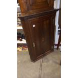 A Victorian oak corner cupboard with inlaid door COLLECT ONLY.