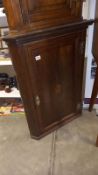 A Victorian oak corner cupboard with inlaid door COLLECT ONLY.
