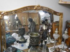 A large gilt framed overmantel mirror. COLLECT ONLY.