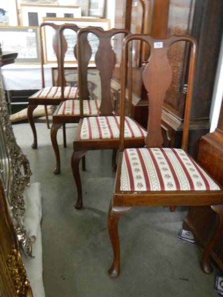 A set of four high back mahogany dining chairs. - Image 2 of 3