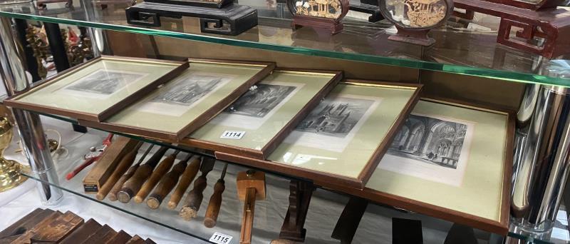 5 framed and glazed pictures of Lincoln cathedral