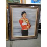 A oil on canvas portrait of Michael Jackson. 56 x 68 cm.