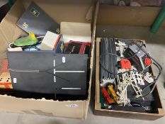 A quantity of vintage Scalextric (2 boxes)