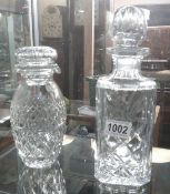 2 cut glass decanters