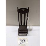 A 1/6 scale Charles Rennie Mackintosh model chair.