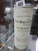 A boxed bottle of Balvenie 15 year single malt whisky.