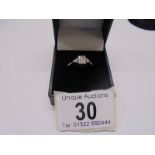 A white gold 15 stone diamond ring, size P, 1.6 grams.