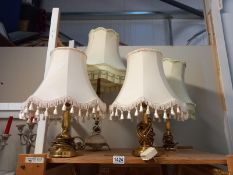 4 vintage table lamps (COLLECT ONLY)